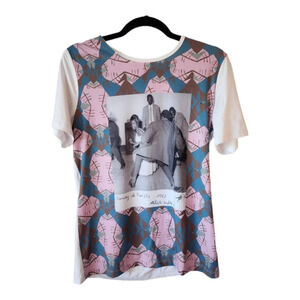 Zainab Sumu "Danser Le Twists" Foudre Rose Bleu T-Shirt size large
